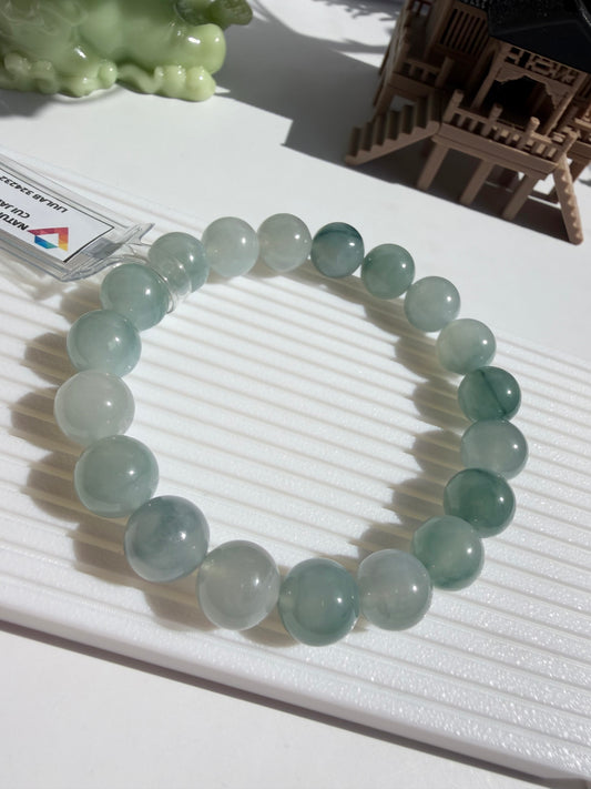 Floating Blue Flower Jadeite Jade - Chuỗi Ngọc Lam Hoa Bay