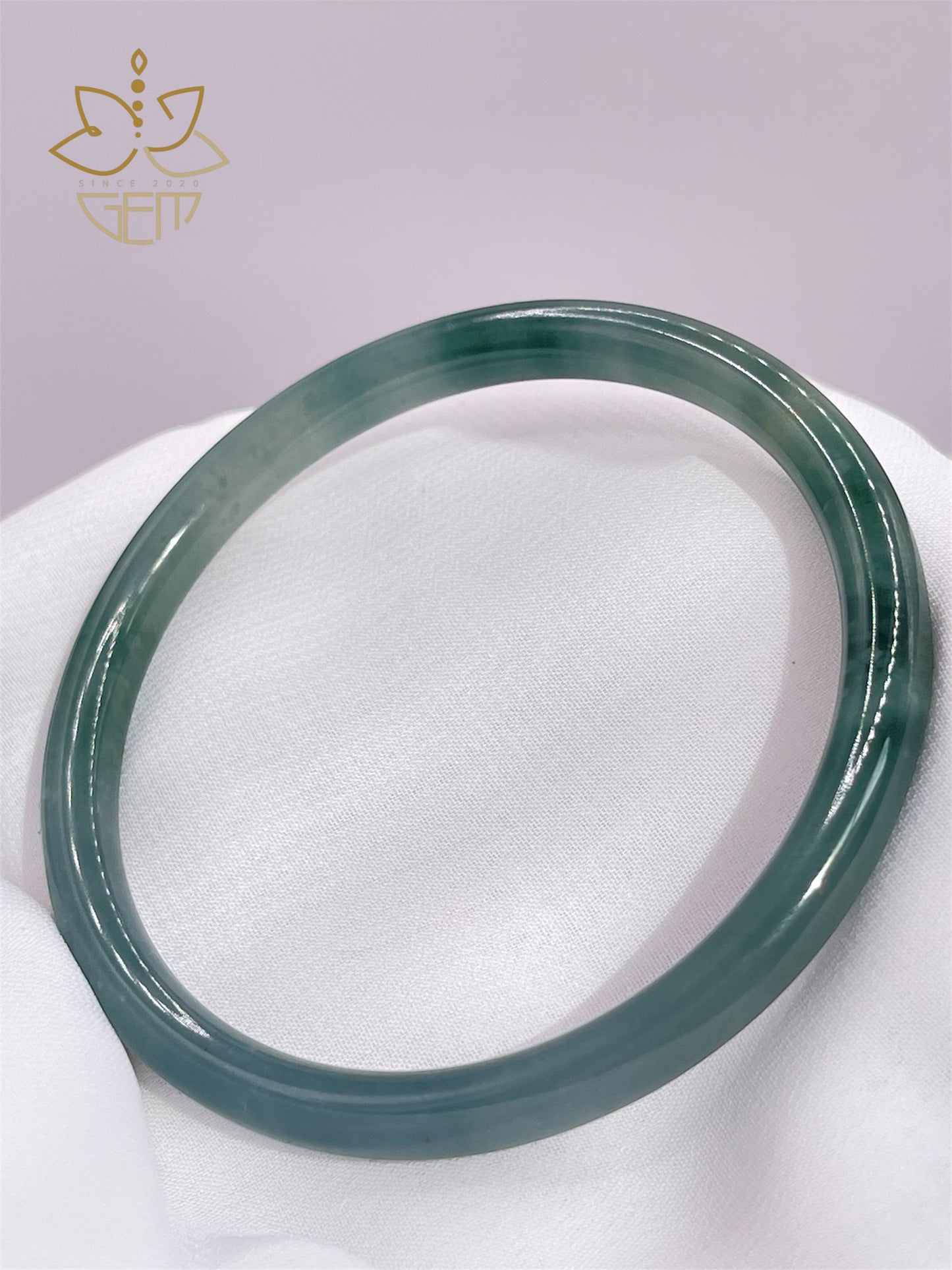 Blue Icy Jadeite Jade Bangle - Vòng Cẩm Thạch Băng Hoa Bay Lam