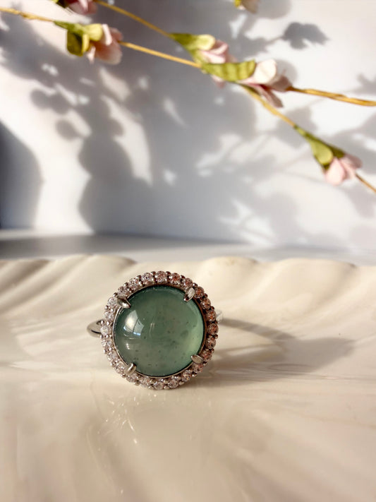 S925 Silver Jadeite Jade Ring