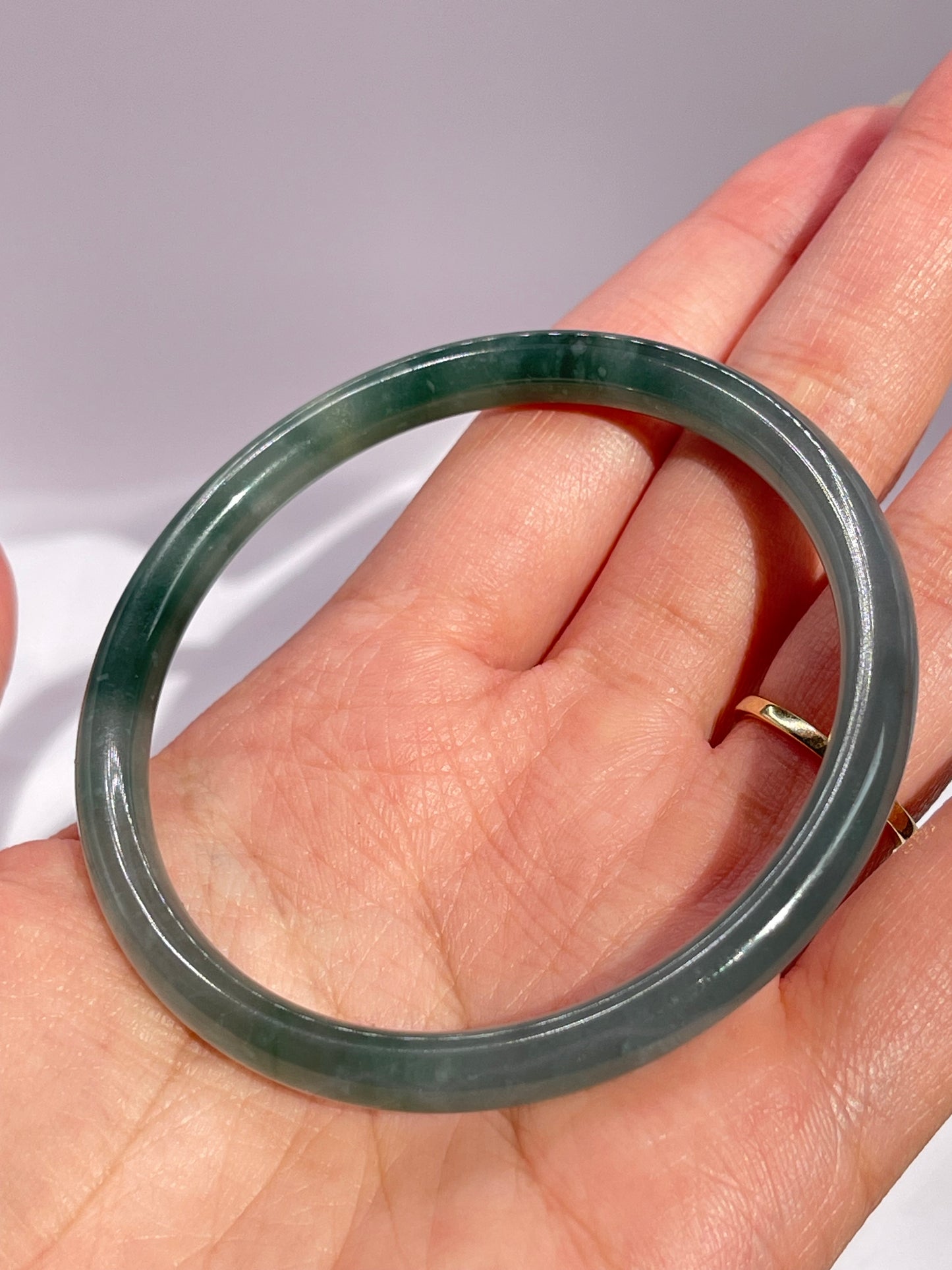 Blue Icy Jadeite Jade Bangle - Vòng Cẩm Thạch Băng Hoa Bay Lam