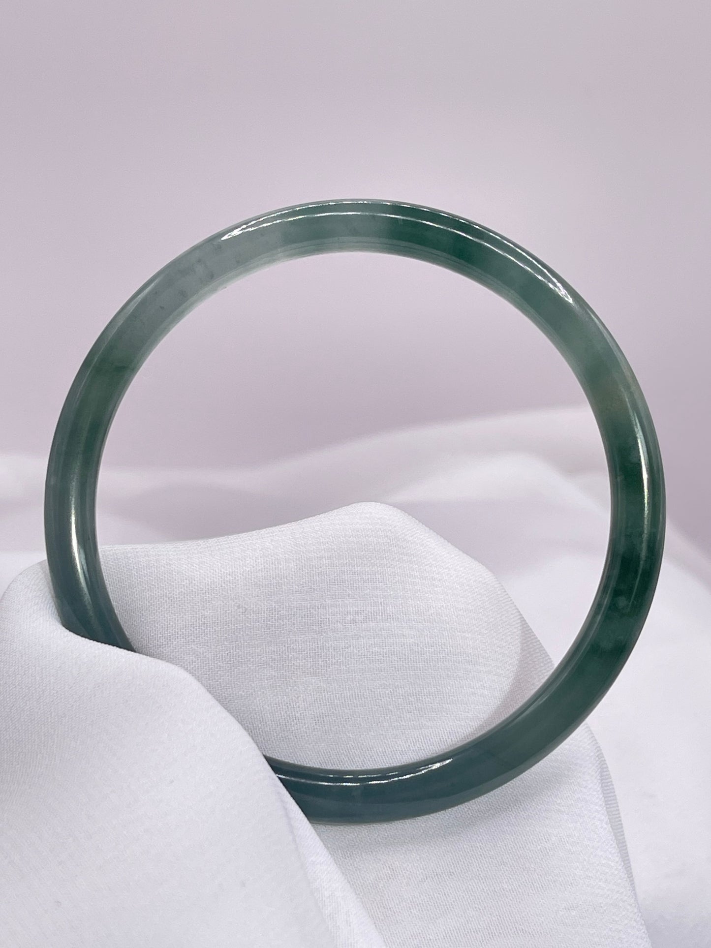 Blue Icy Jadeite Jade Bangle - Vòng Cẩm Thạch Băng Hoa Bay Lam