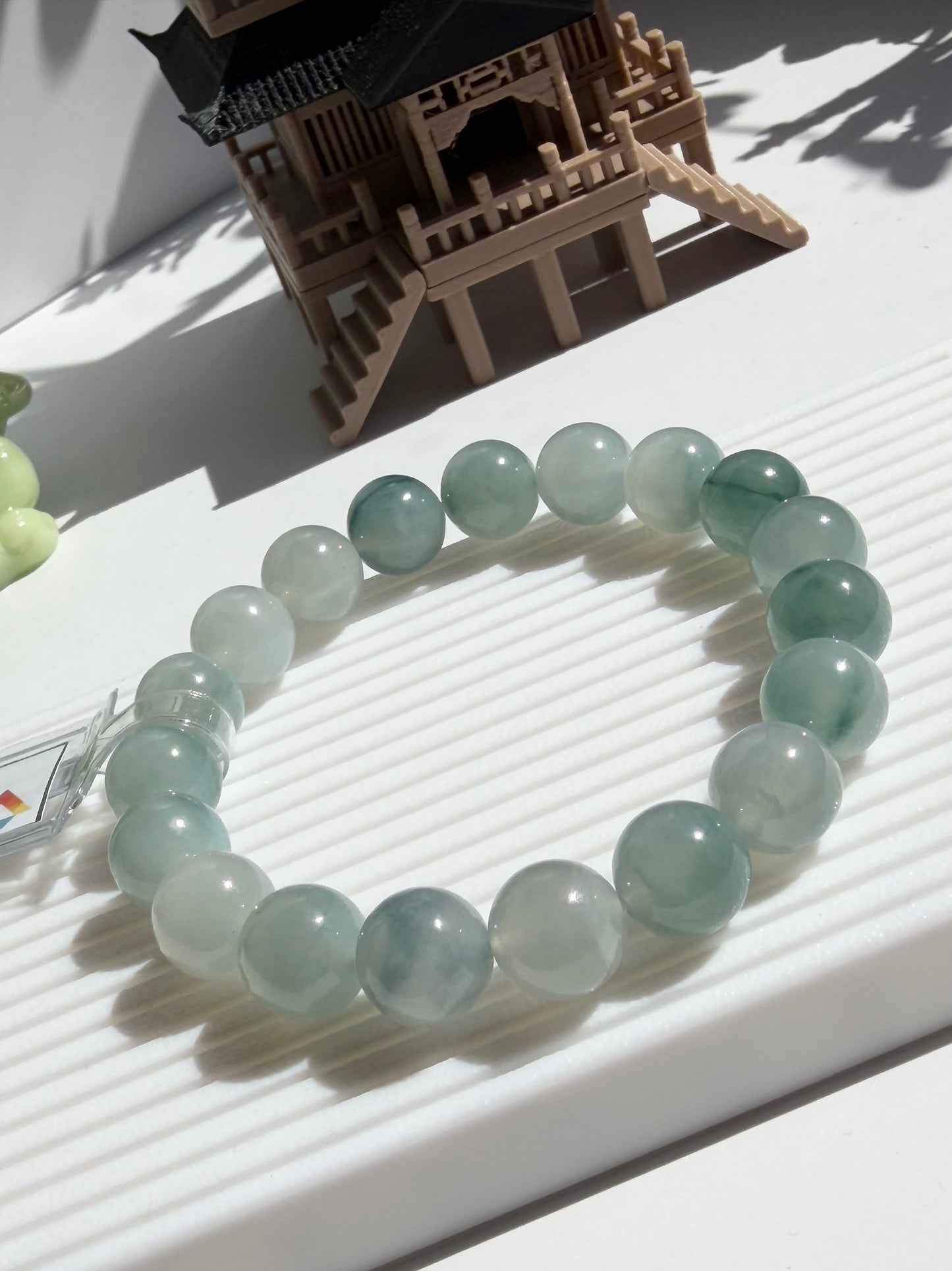 Floating Blue Flower Jadeite Jade