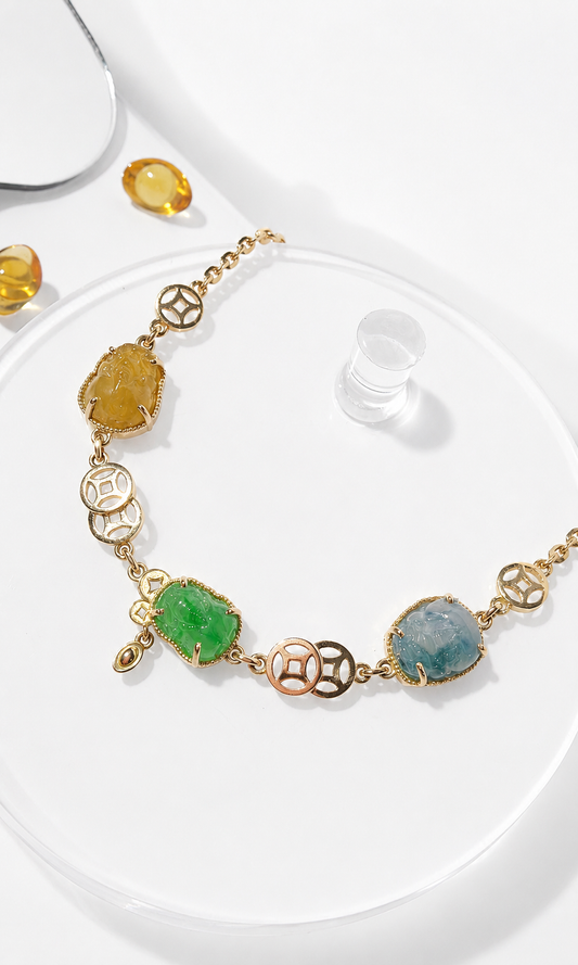 Celestial Pixiu Jadeite Prosperity Bracelet