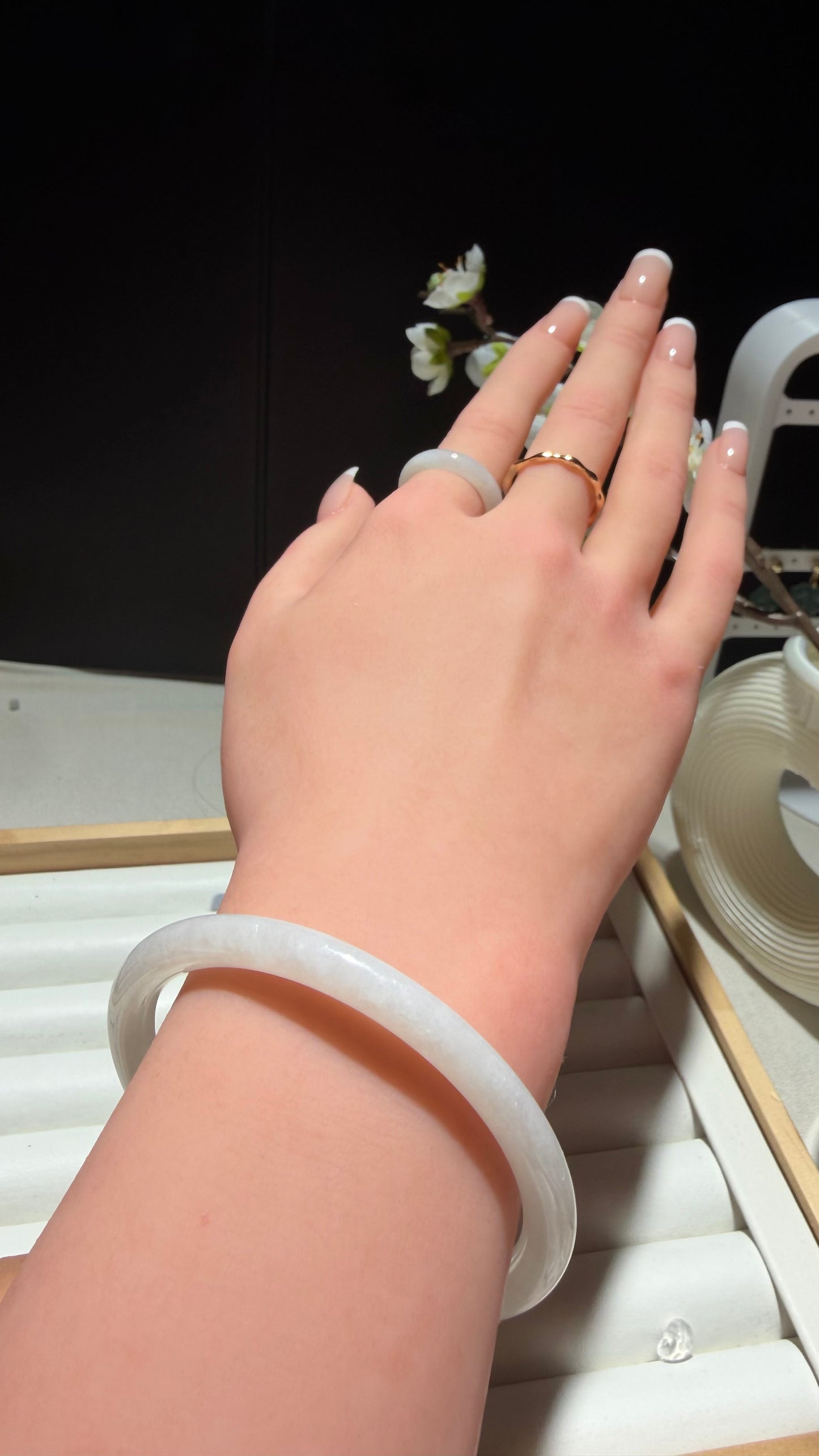 White Nephrite Jade Bangle