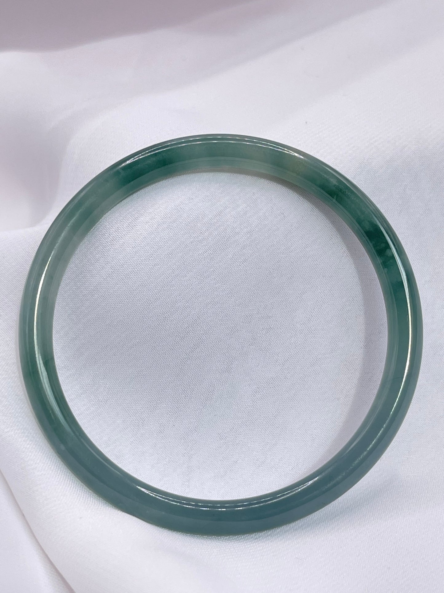Blue Icy Jadeite Jade Bangle - Vòng Cẩm Thạch Băng Hoa Bay Lam