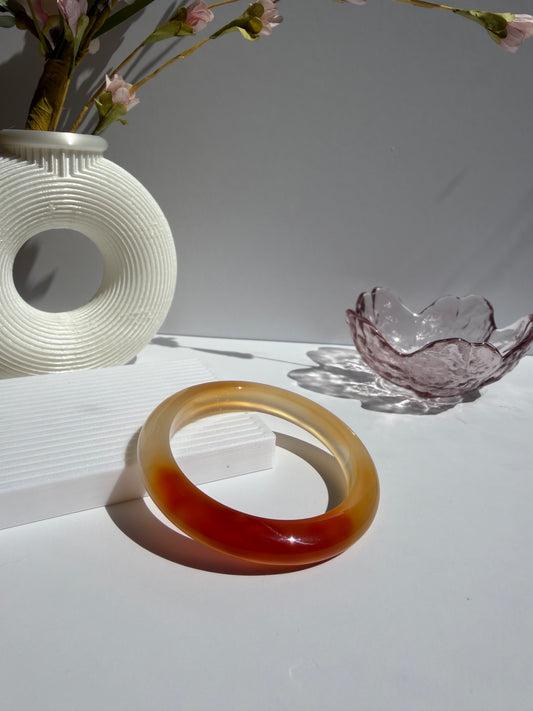 Honey Amber Gradient Glow Natural Agate Bangle