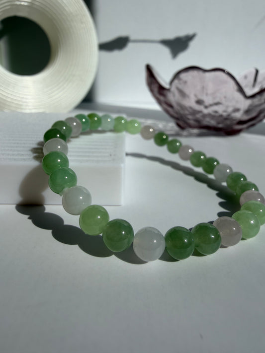 Natural Grade A Jadeite Bead Bracelet – Vòng Hạt Ngọc Jadeite Type A Tự Nhiên