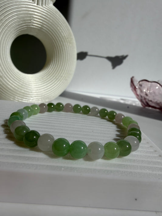Natural Grade A Jadeite Bead Bracelet – Vòng Hạt Ngọc Jadeite Type A Tự Nhiên