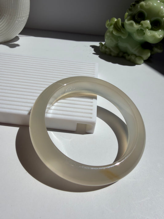 Natural Agate Bangle Soft Frosted Blush