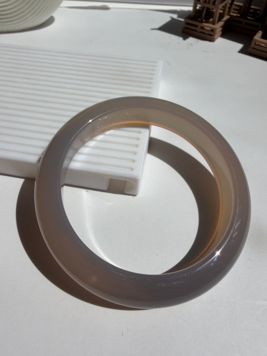 Natural Agate Bangle Gray Mist Grace