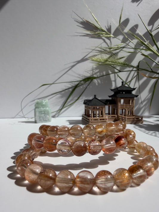 Red-Brown yellow Rutilated Quartz - thạch anh tóc đỏ-nâu vàng
