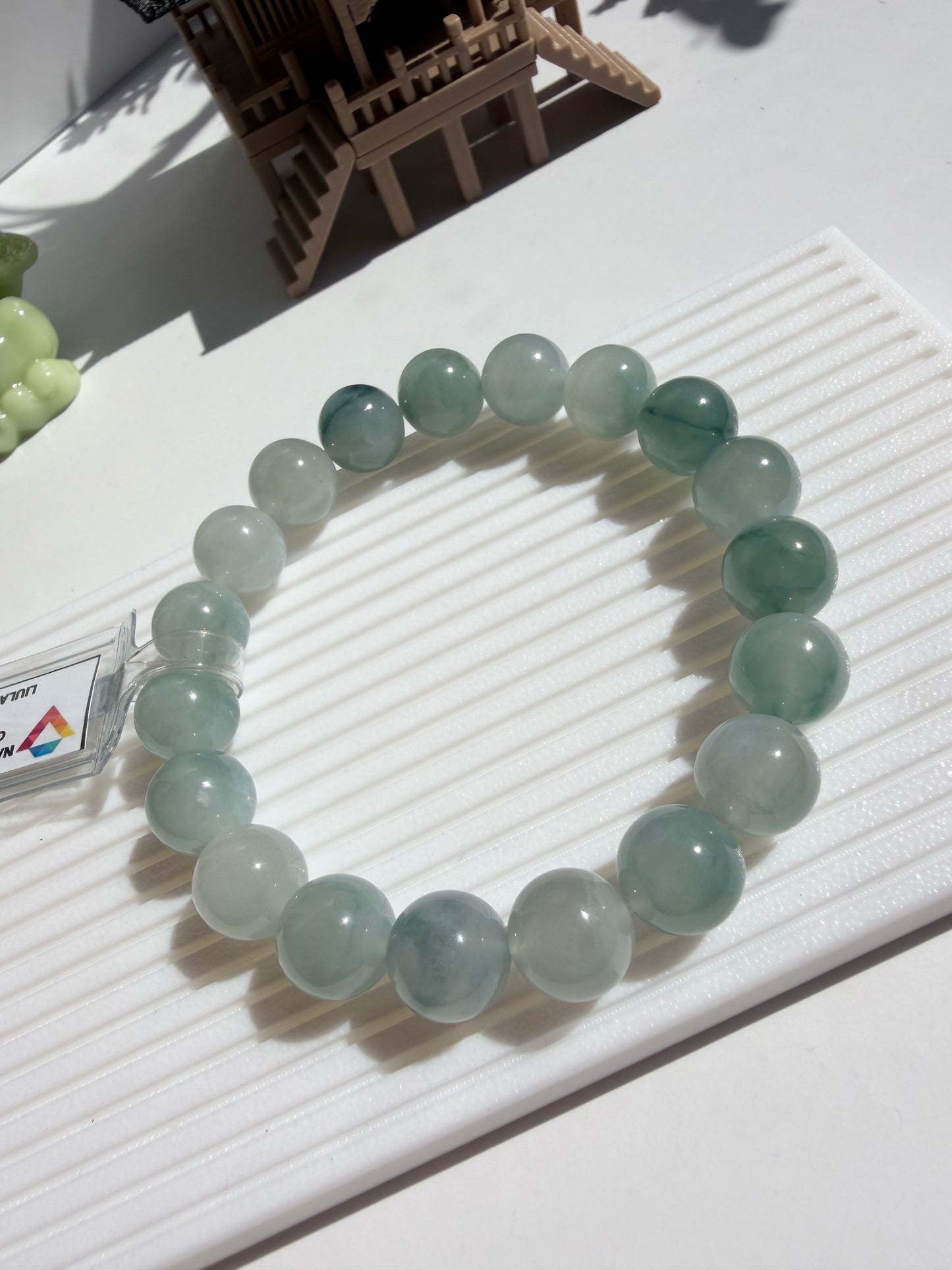 Floating Blue Flower Jadeite Jade