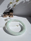 Certified White Grade A Jadeite Jade Bangle - Vòng Bạch Ngọc Lục Hoa Bay (MJJBa01)