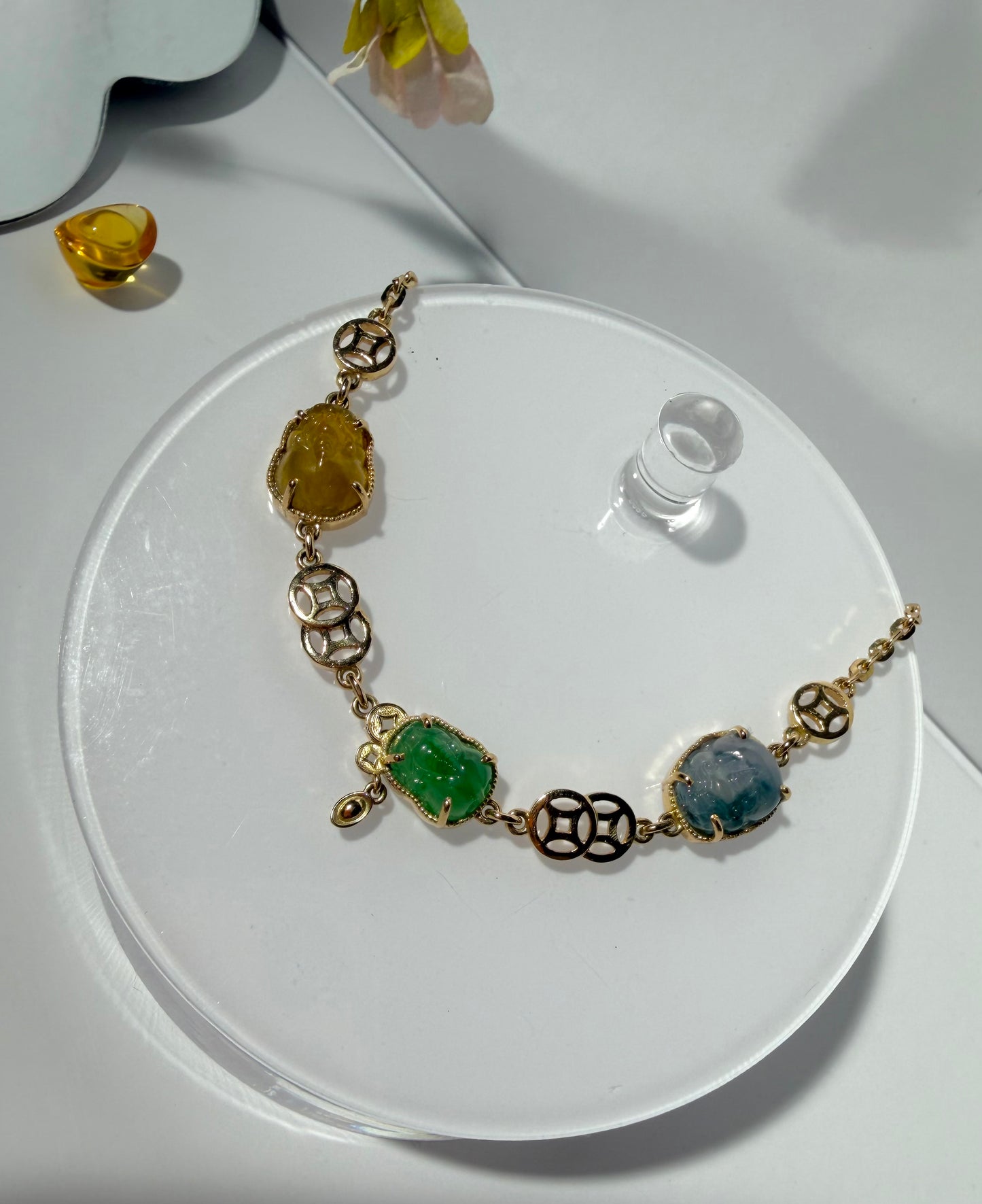 Celestial Pixiu Jadeite Prosperity Bracelet ✨ - Vòng tỳ hưu tam tài 💎