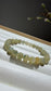 Golden Meadow | Natural Grade A Myanmar Yellow Jadeite Jade Bracelet with Green Floating Flowers