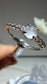 Natural Grade A White Icy Jadeite & S925 Adjustable Ring