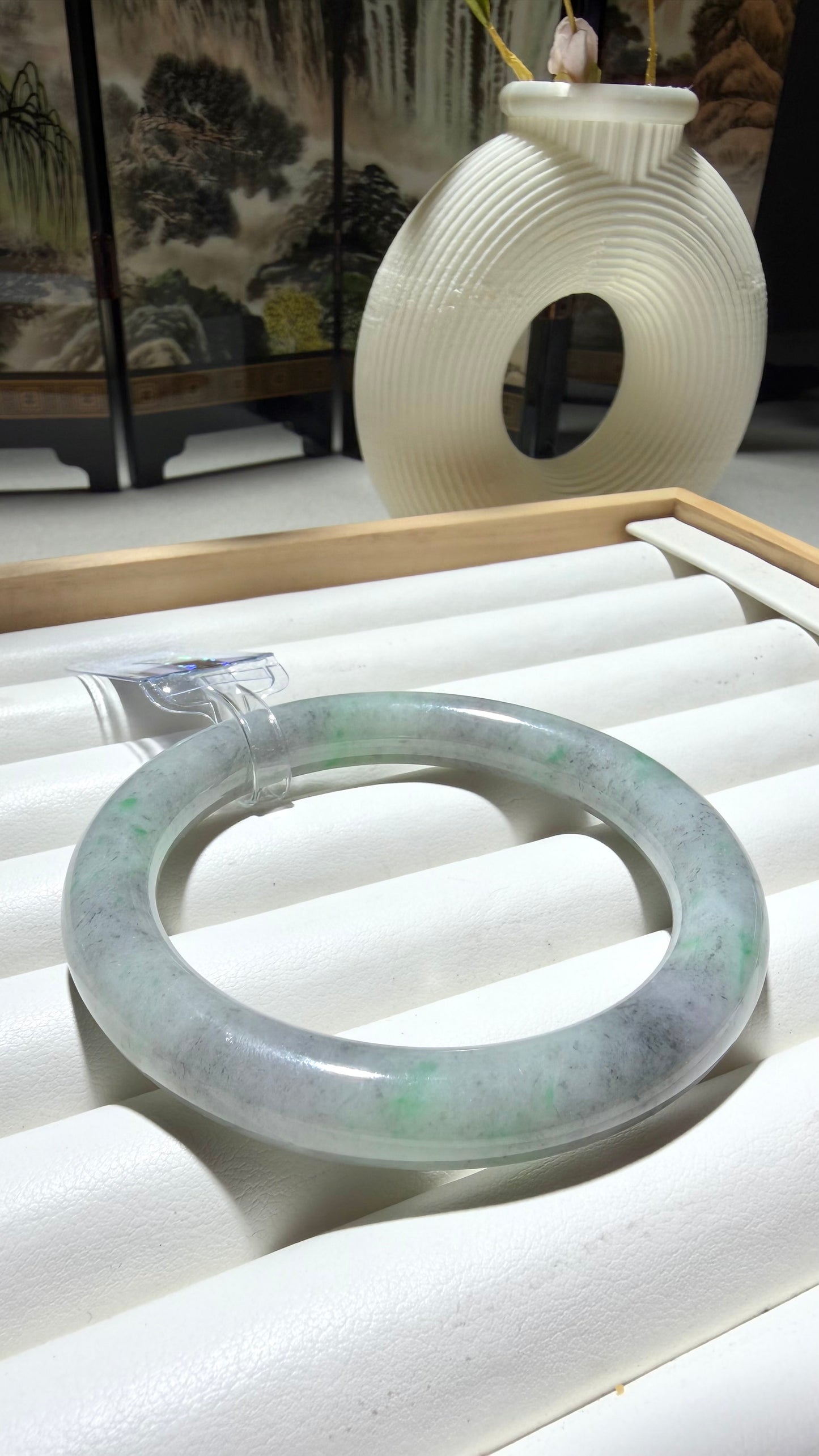 Wuji Black Jade with Bright Green Jinyang Dots | Myanmar Origin