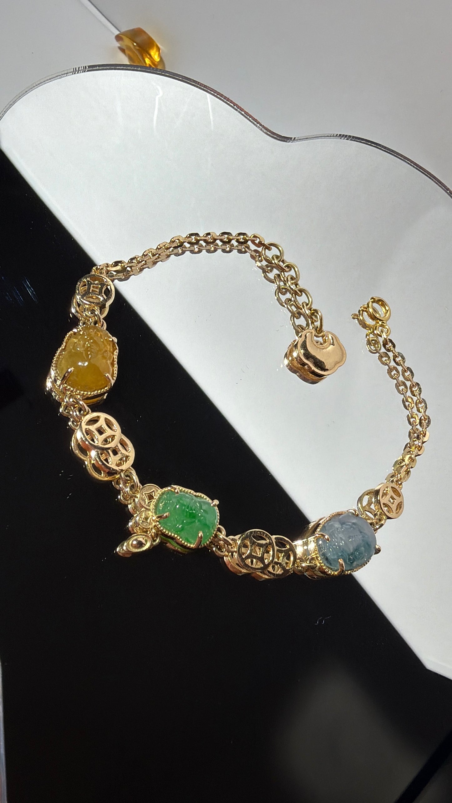 Celestial Pixiu Jadeite Prosperity Bracelet ✨ - Vòng tỳ hưu tam tài 💎