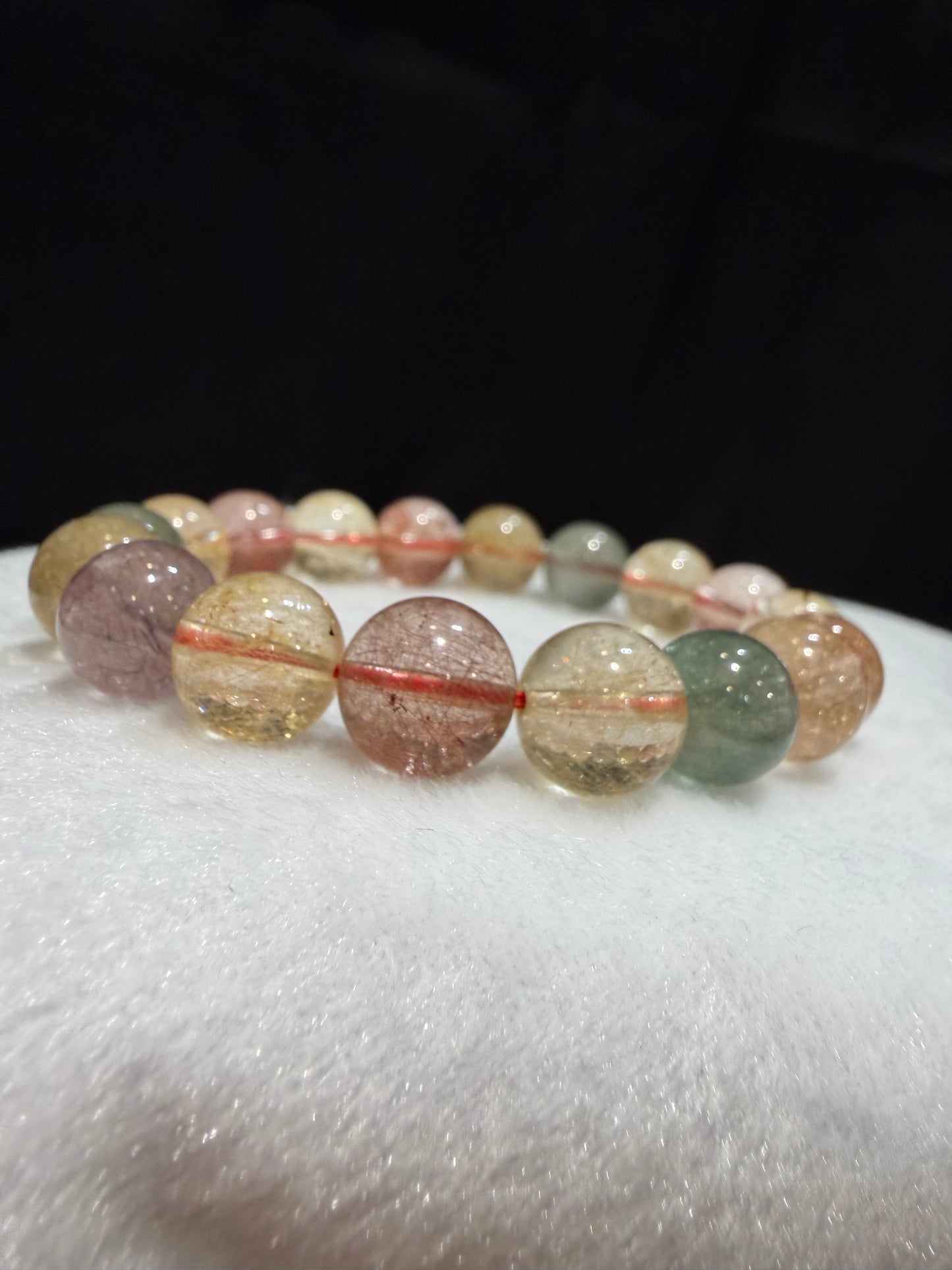 Multi Color Rutilated Quartz- Chuỗi Thạch Anh Tóc Tam Tài (RQB010)