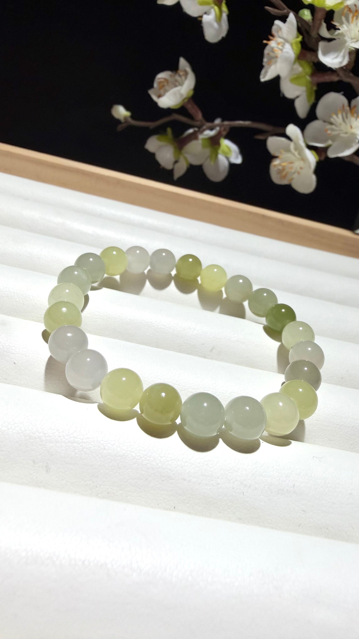Celestial Mist — Natural Multicolor Hetian Jade Bracelet
