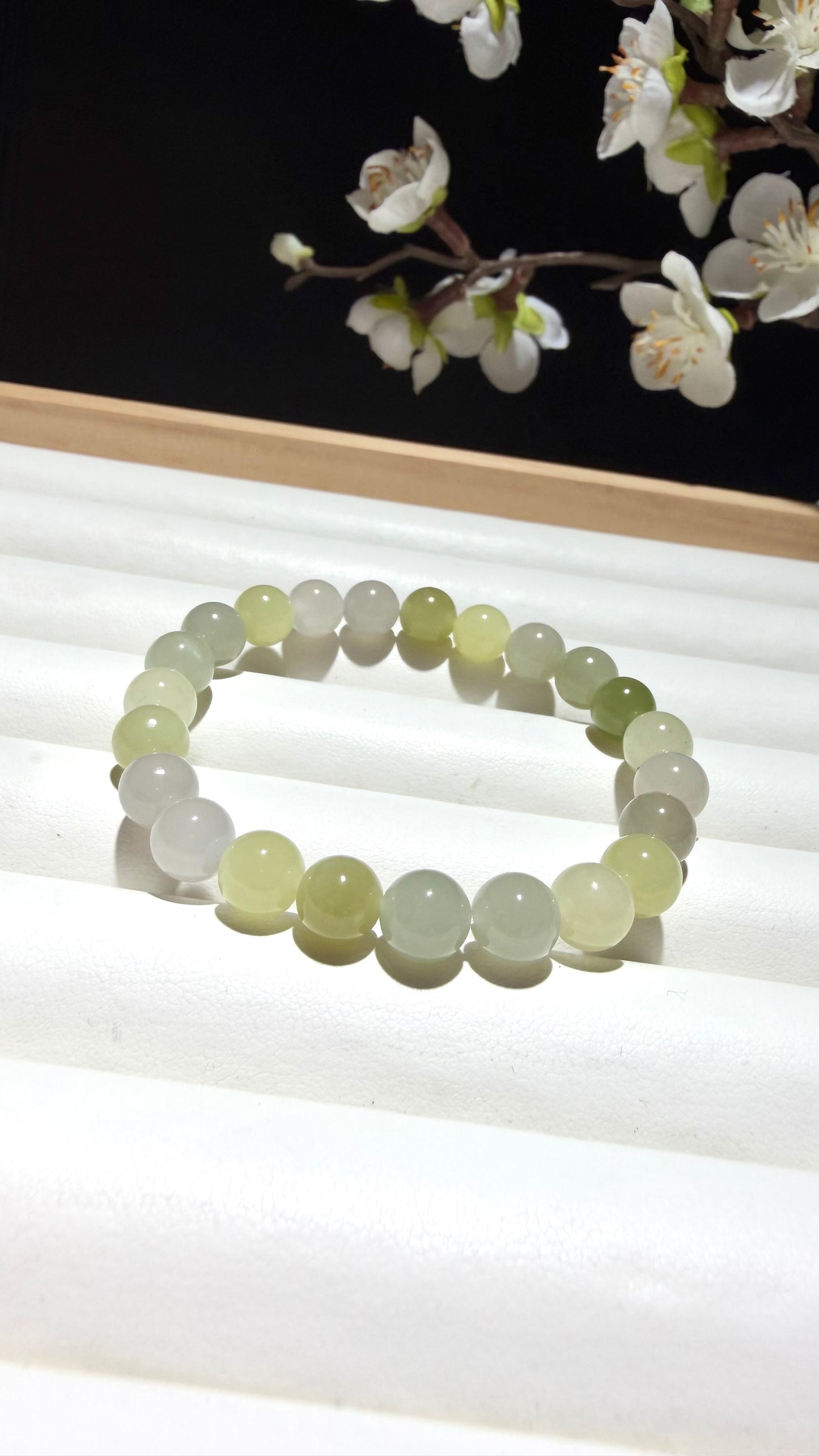 Celestial Mist — Natural Multicolor Hetian Jade Bracelet