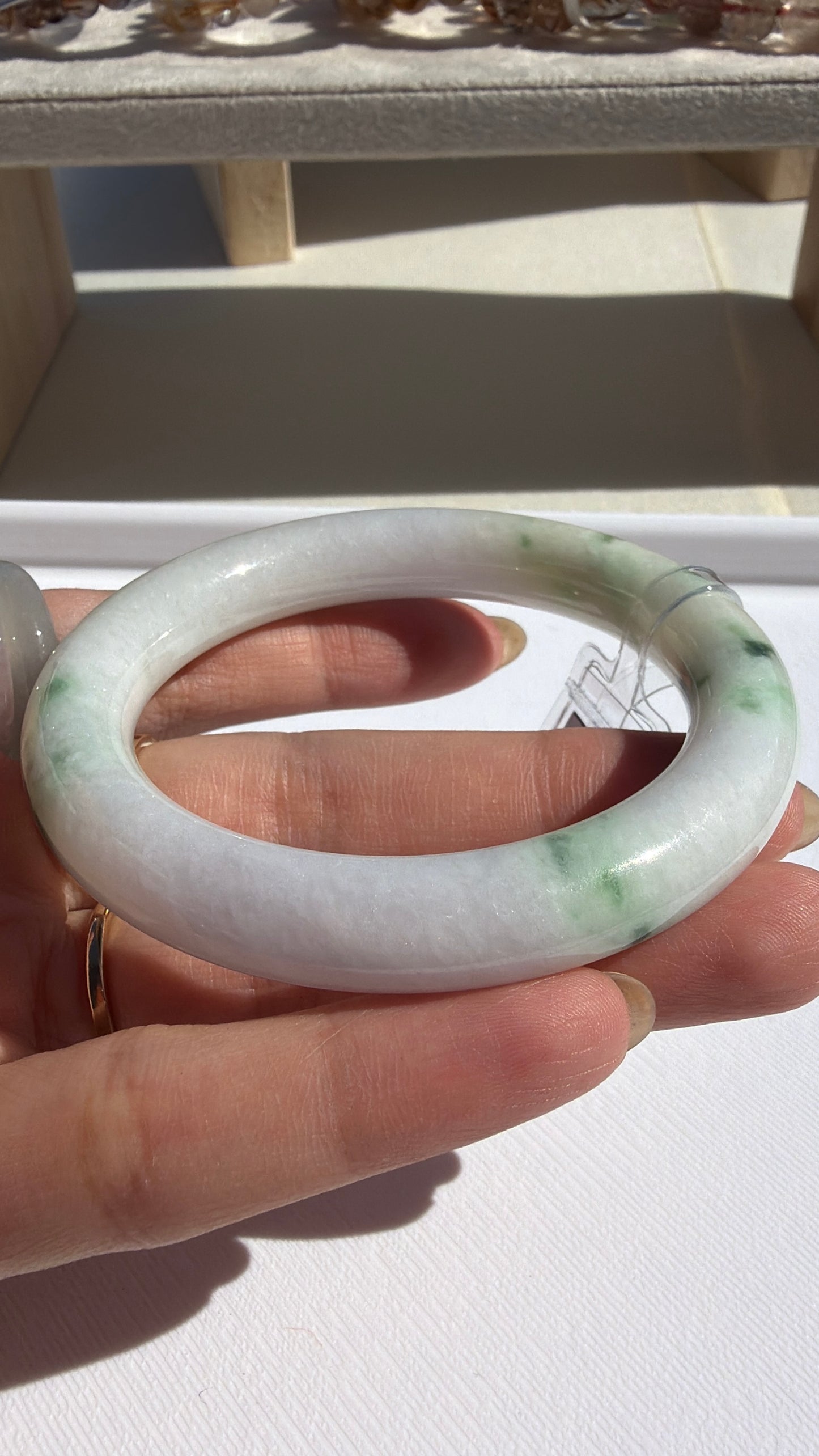 Certified Grade A Myanmar Jadeite Jade Bangle – Glutinous Green Bloom