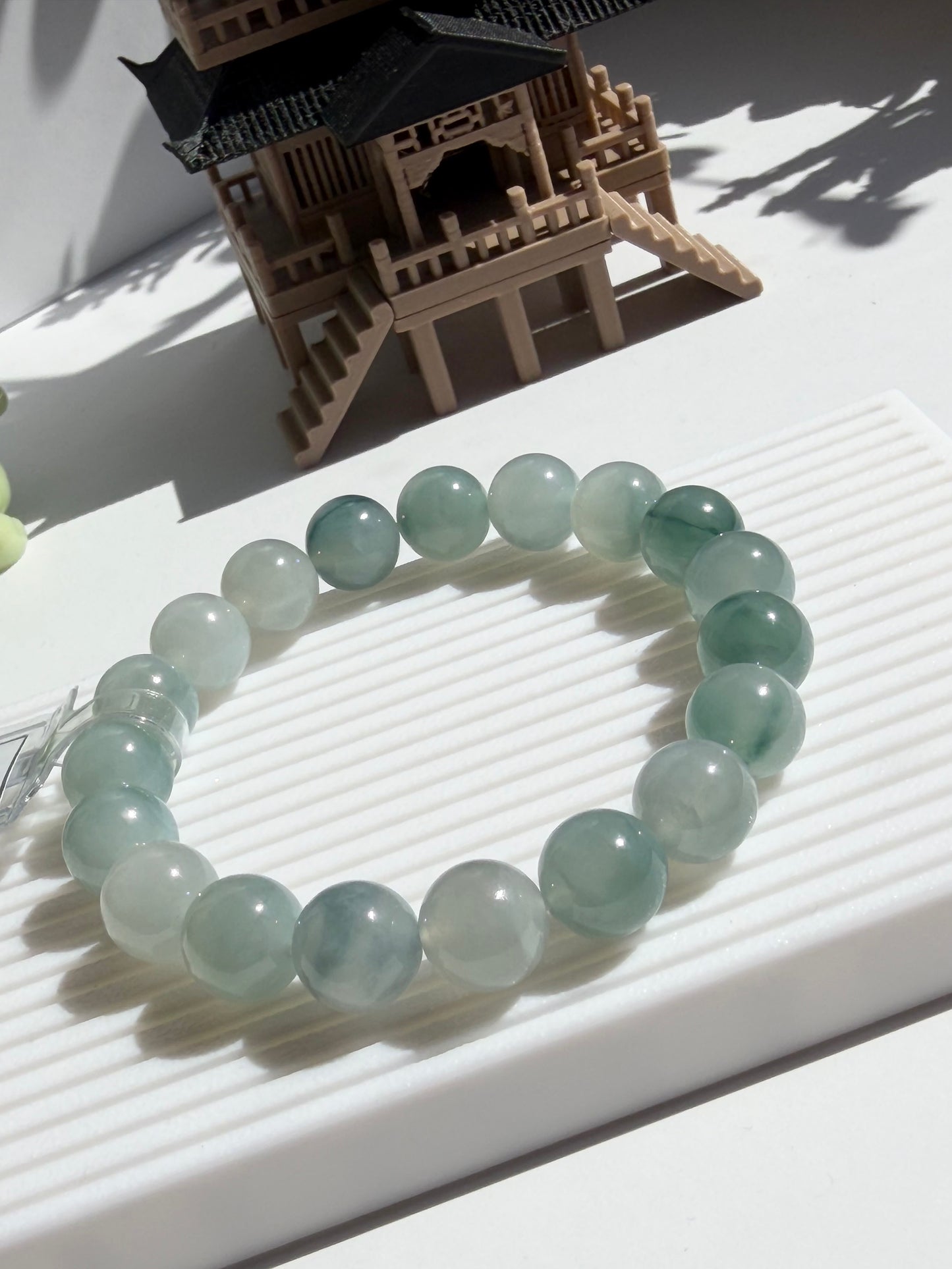 Floating Blue Flower Jadeite Jade