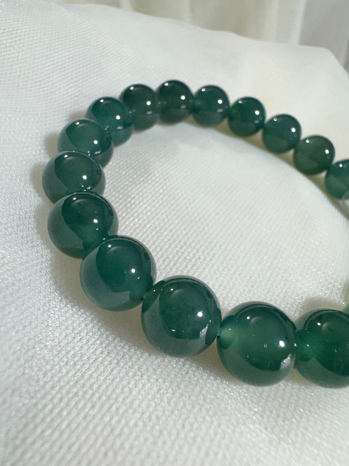 Guatemalan Icy Jadeite Jade Bracelet — Deep Ocean Glow (Natural Type A)