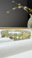 Golden Meadow | Natural Grade A Myanmar Yellow Jadeite Jade Bracelet with Green Floating Flowers