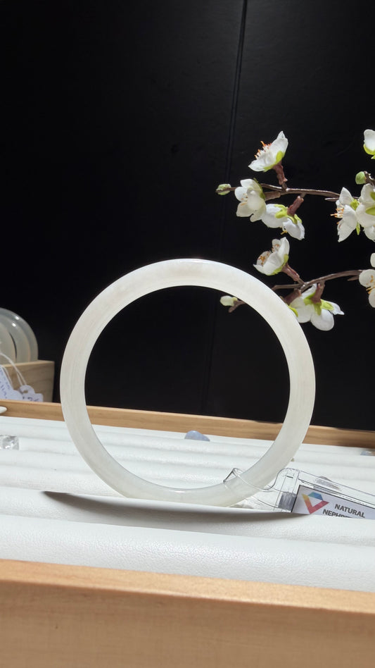 White Nephrite Jade Bangle