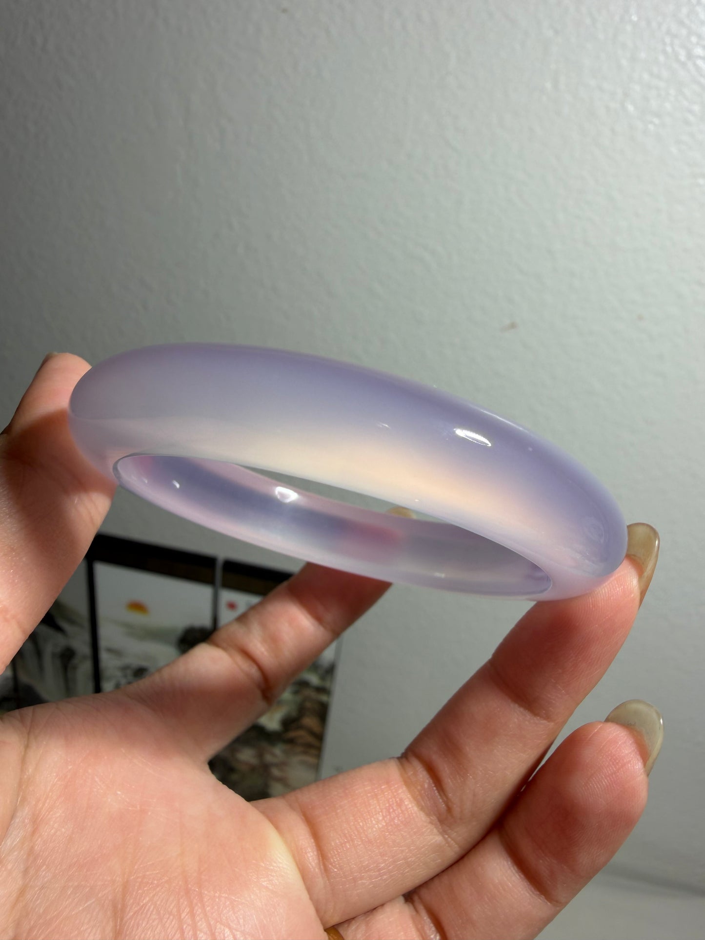 Natural Agate Bangle Lavender Serenity