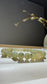Golden Meadow | Natural Grade A Myanmar Yellow Jadeite Jade Bracelet with Green Floating Flowers
