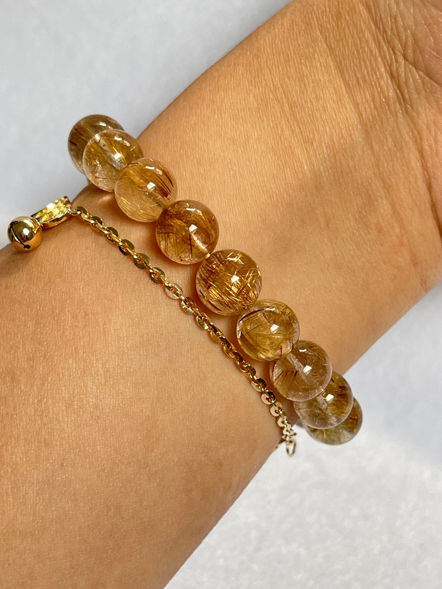 Bronze Rutilated Quartz - Vòng Thạch Anh Tóc Nâu Đồng