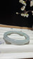 White Jade with Emerald Whisper | Natural Myanmar Jadeite Jade Bangle