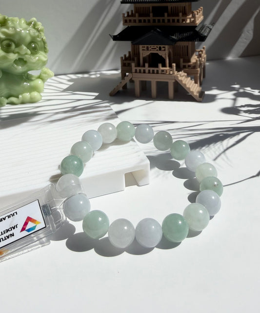 Tricolor Natural Jadeite Jade - Chuỗi Ngọc Đa Bảo