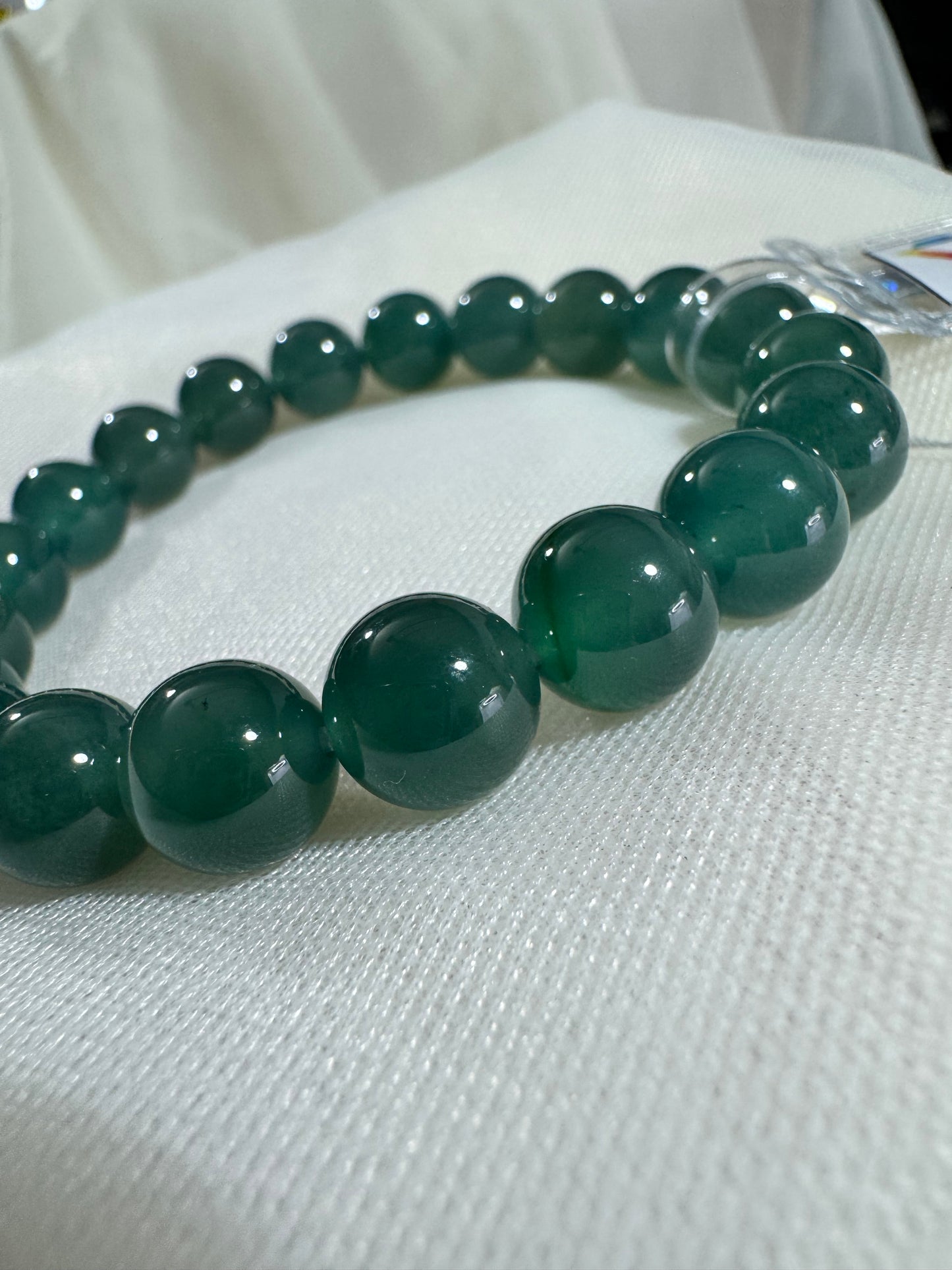 Guatemalan Icy Jadeite Jade Bracelet — Deep Ocean Glow (Natural Type A)