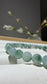 Natural Grade A Green Floating Flower Jadeite Jade Bracelet