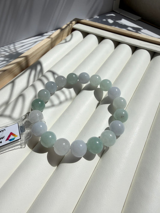 Tricolor Natural Jadeite Jade - Chuỗi Ngọc Đa Bảo
