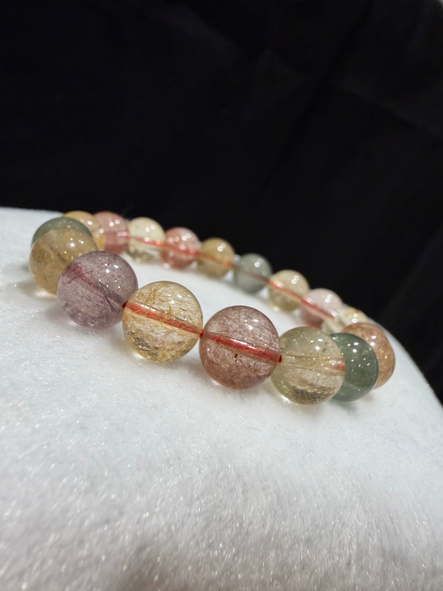 Multi Color Rutilated Quartz- Chuỗi Thạch Anh Tóc Tam Tài (RQB010)