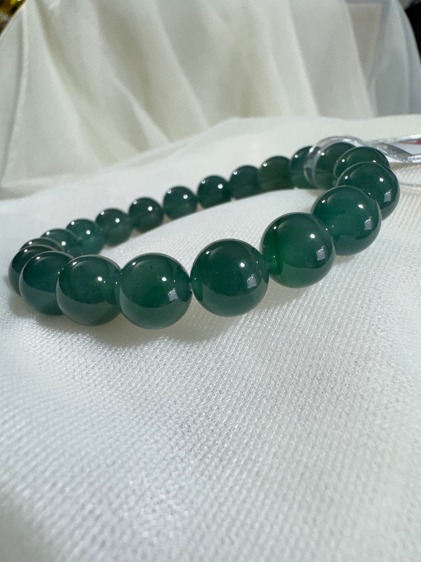 Guatemalan Icy Jadeite Jade Bracelet — Deep Ocean Glow (Natural Type A)