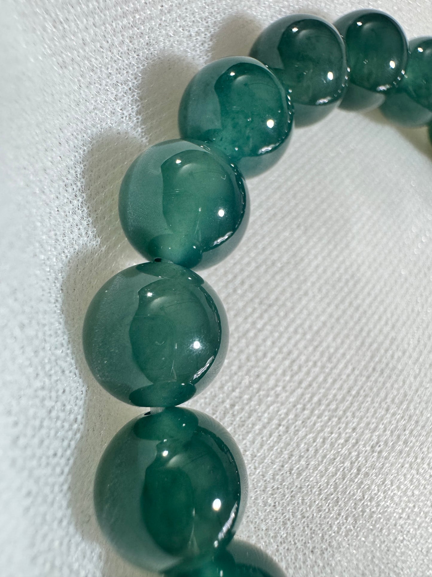 Guatemalan Icy Jadeite Jade Bracelet — Deep Ocean Glow (Natural Type A)
