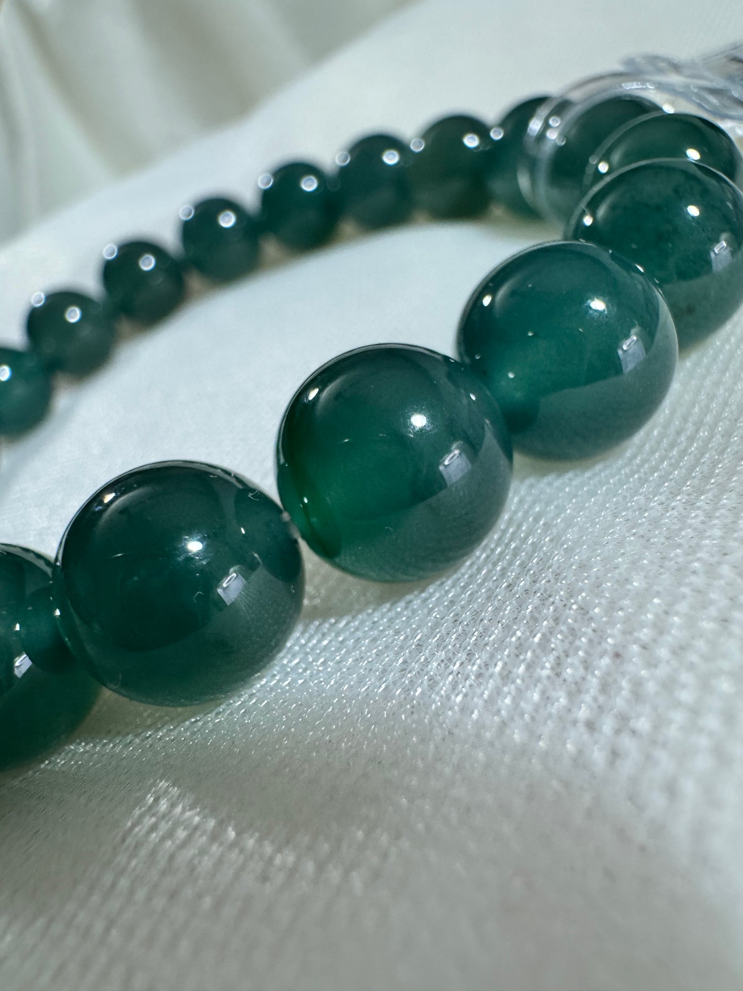 Guatemalan Icy Jadeite Jade Bracelet — Deep Ocean Glow (Natural Type A)