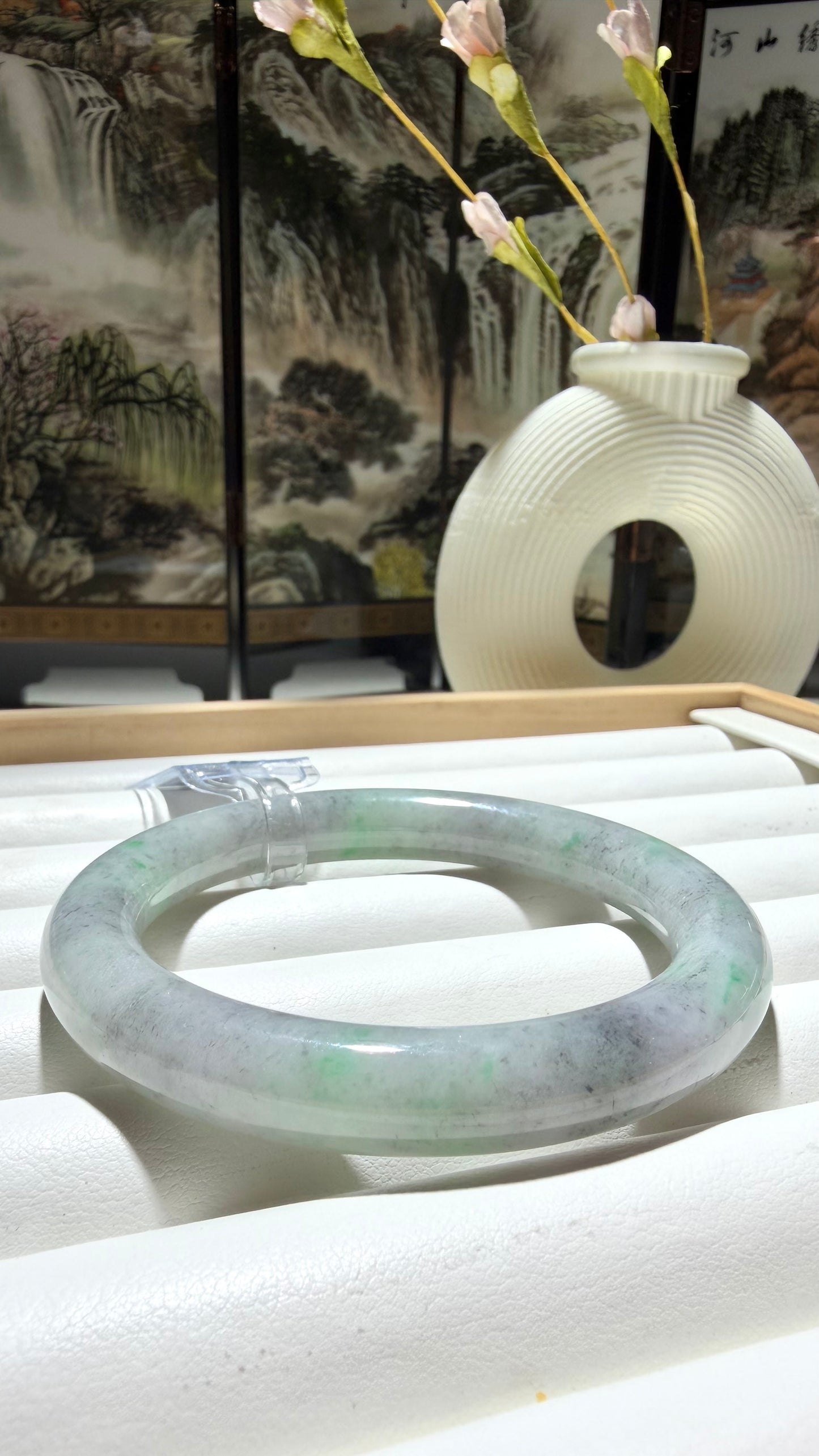 Wuji Black Jade with Bright Green Jinyang Dots | Myanmar Origin