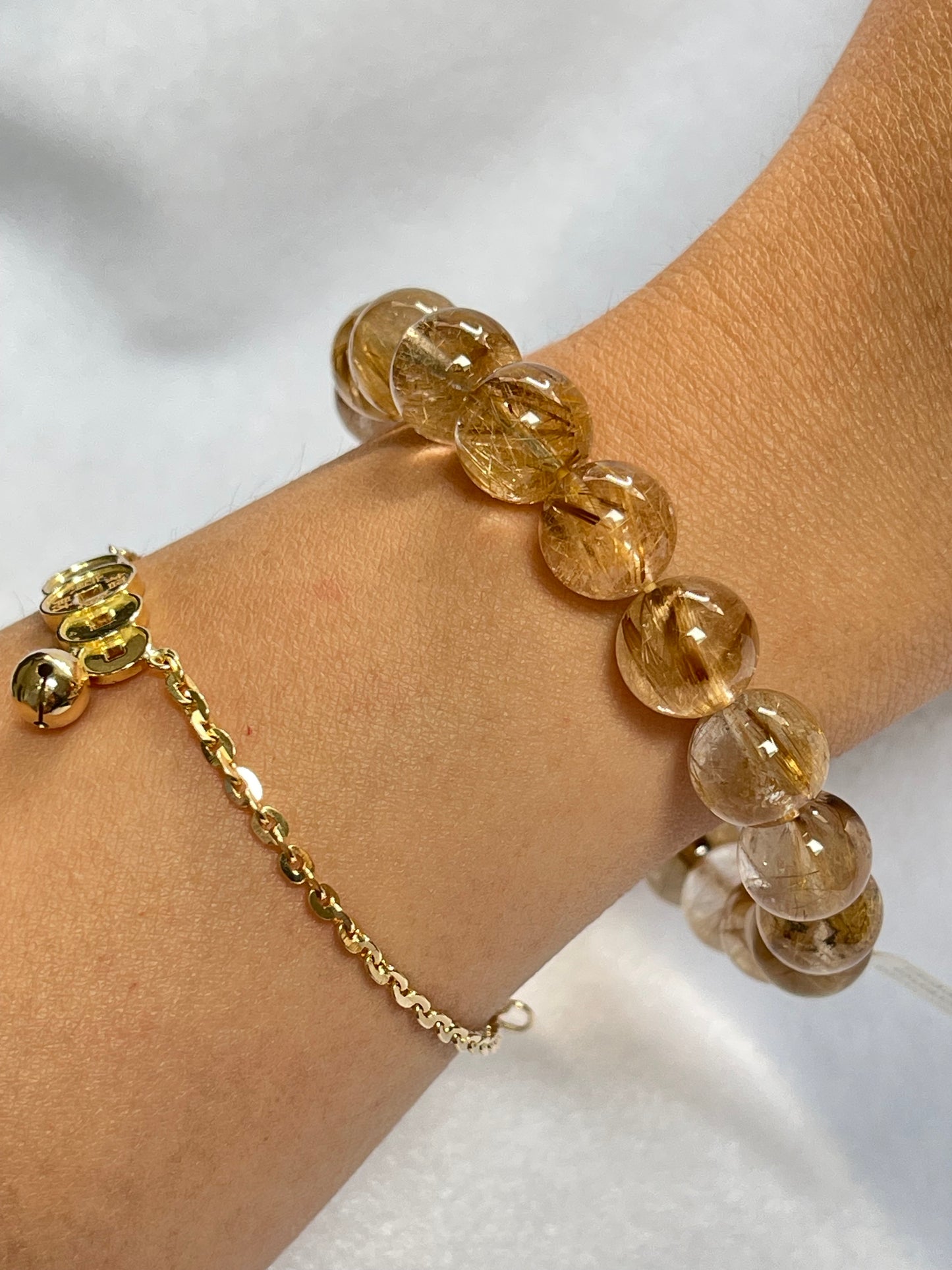 Bronze Rutilated Quartz - Vòng Thạch Anh Tóc Nâu Đồng
