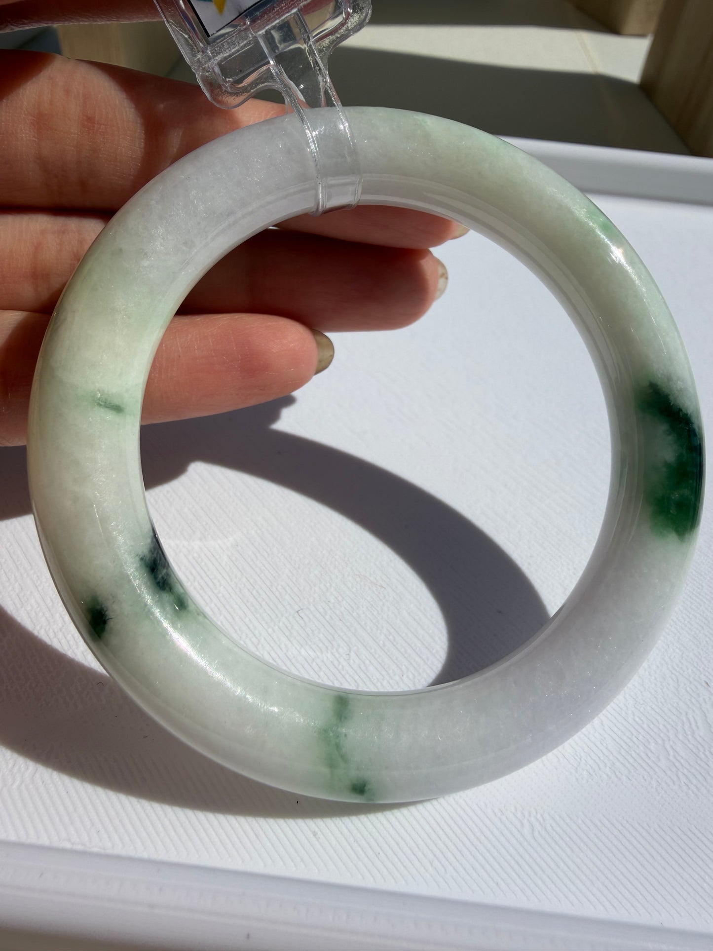 Certified Grade A Myanmar Jadeite Jade Bangle – Glutinous Green Bloom