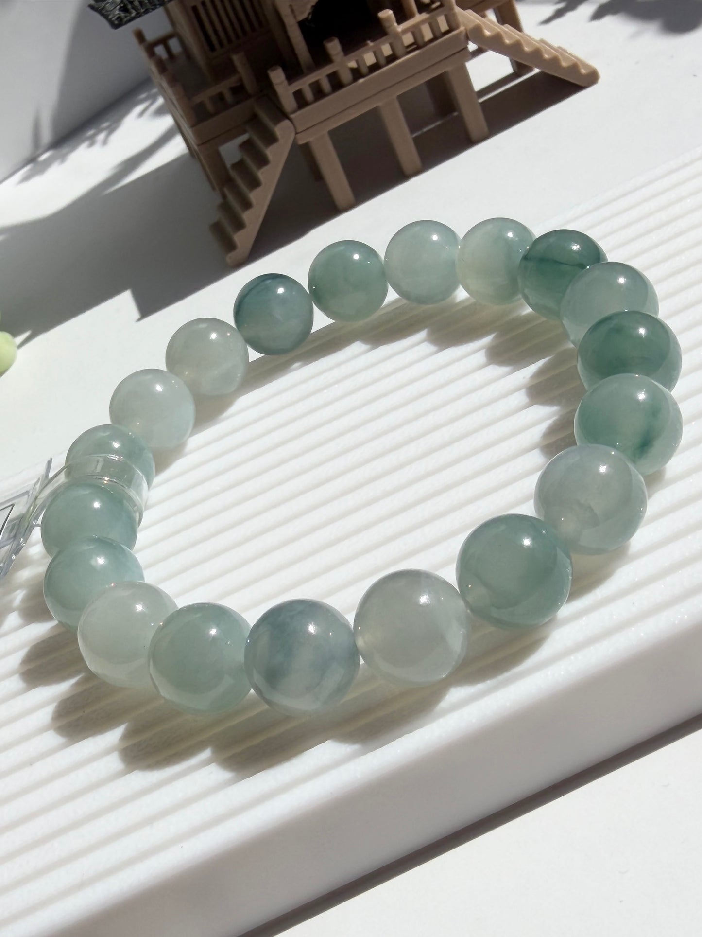 Floating Blue Flower Jadeite Jade