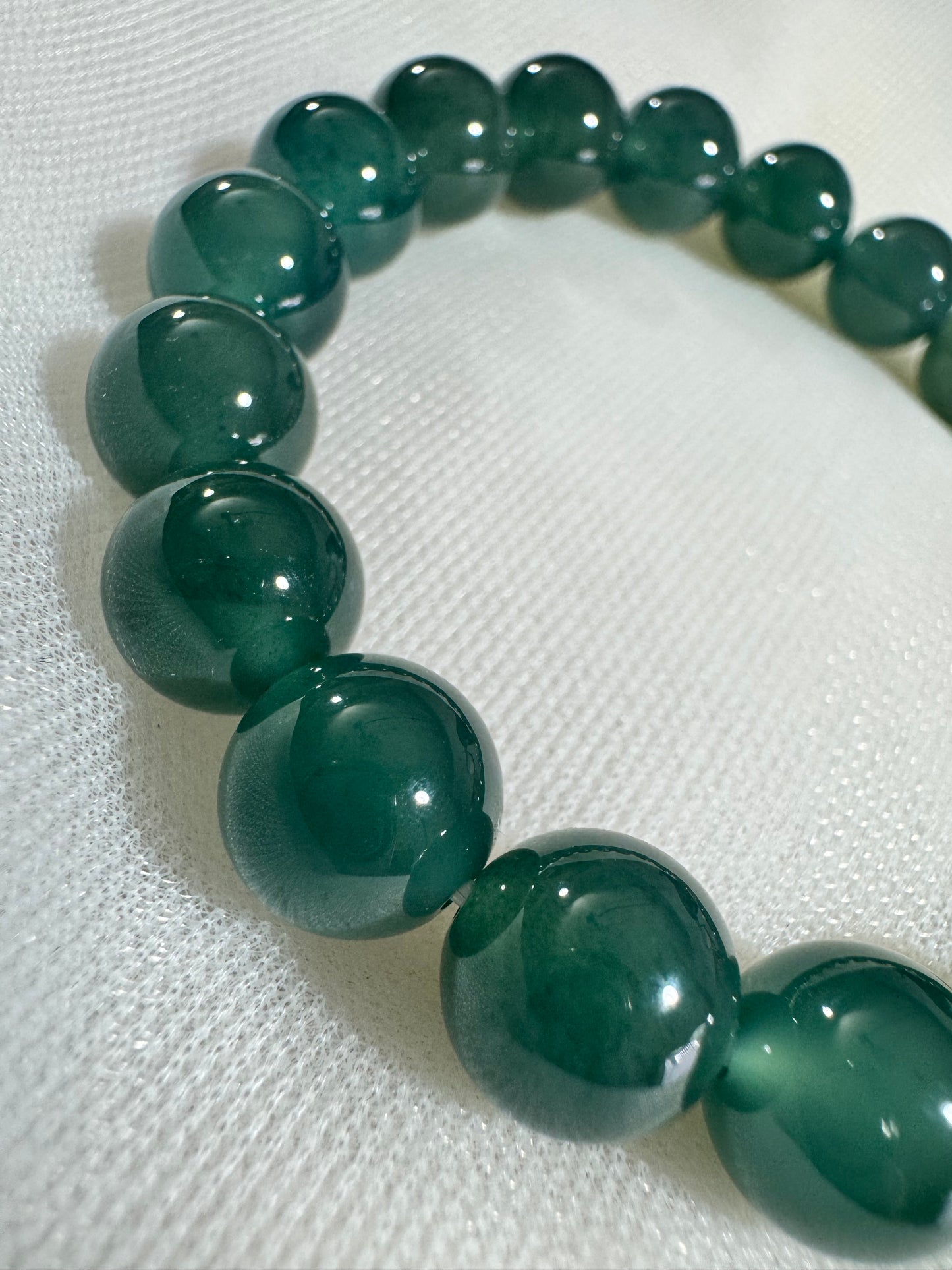 Guatemalan Icy Jadeite Jade Bracelet — Deep Ocean Glow (Natural Type A)