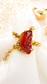Natural Untreated Red Jadeite Jade Koi Ring in 18K Gold