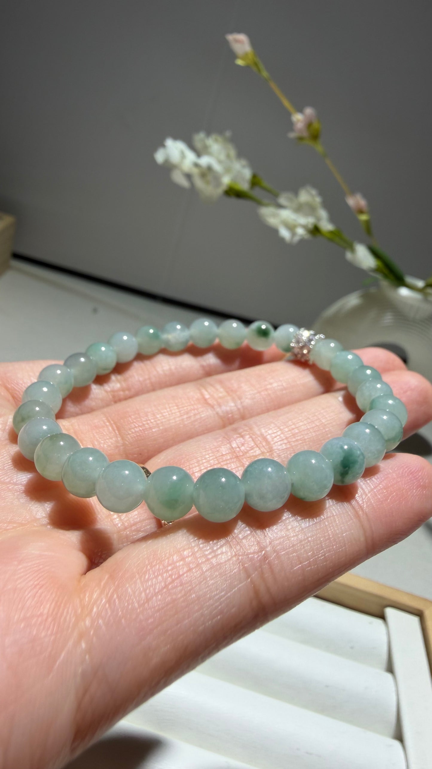 Natural Green Floating Flower Jade
