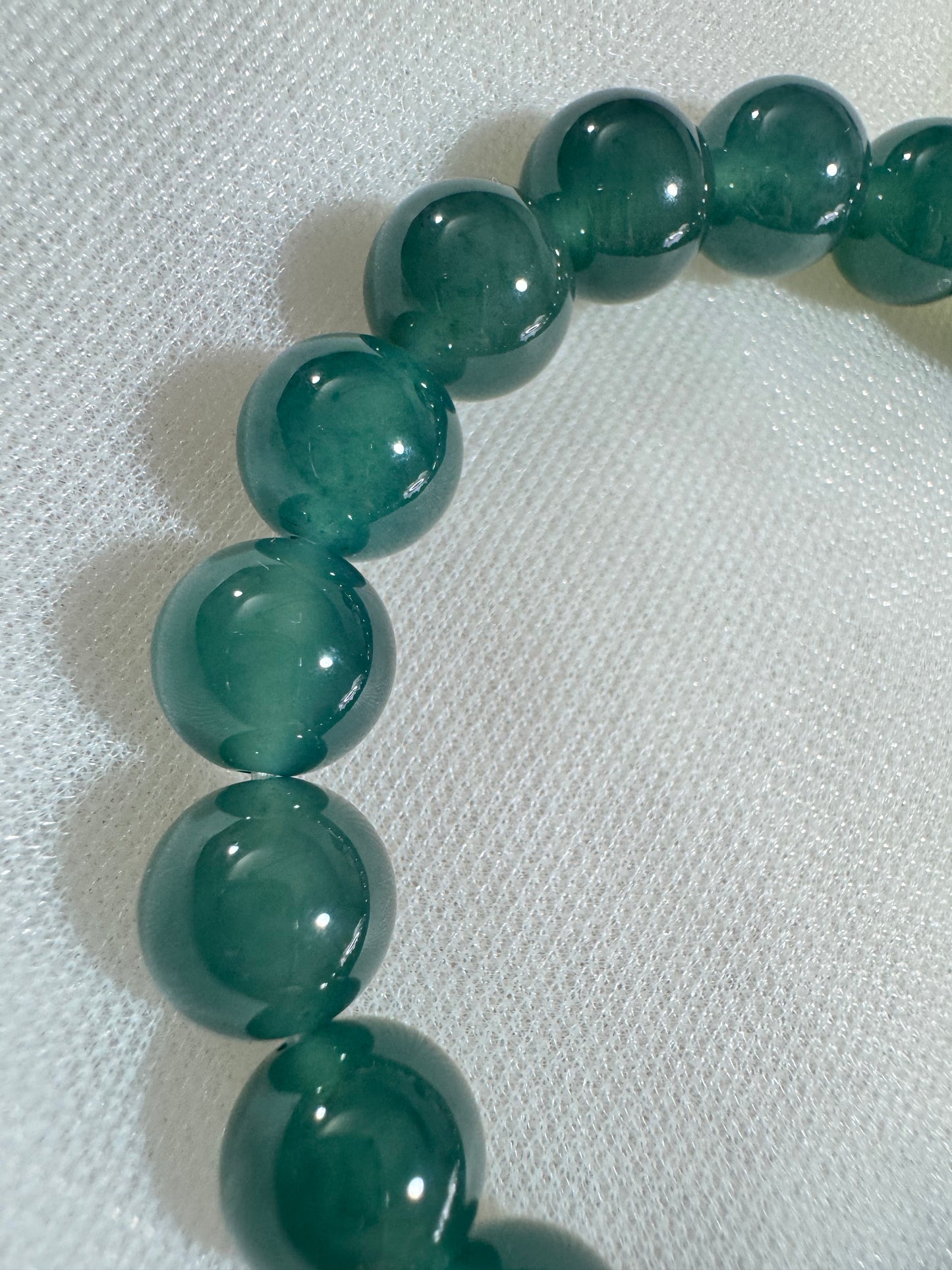 Guatemalan Icy Jadeite Jade Bracelet — Deep Ocean Glow (Natural Type A)